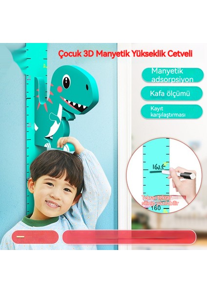 Çocuk 3D Yükseklik Etiketi Karikatür Manyetik Ölçüm Cihazı (Yurt Dışından)