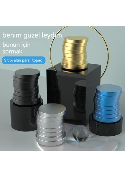 Stres Giderici Oyuncak Masaüstü Dönen Altın Para Üstü (Yurt Dışından)