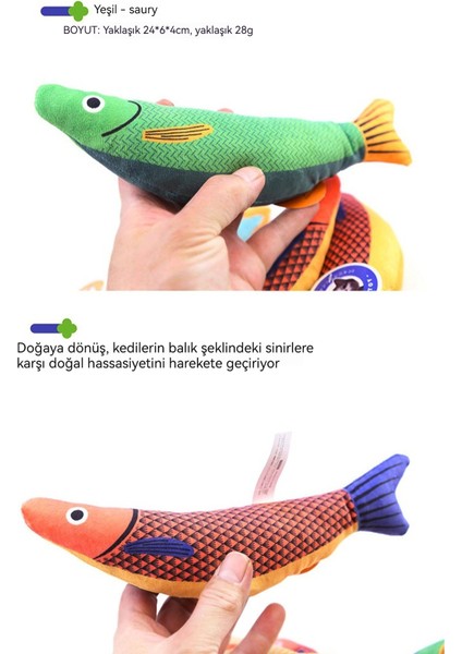 Kedilerin Sıkıntısını Gidermek Için Nane Deniz Ürünleri Balık Diş Çıkarma Oyuncak (Yurt Dışından)