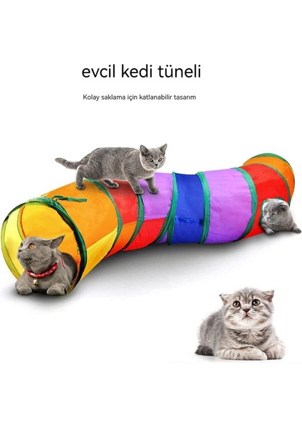 Gökkuşağı S-Kavisli Kedi Tünel Oyuncağı (Yurt Dışından) fiyatları