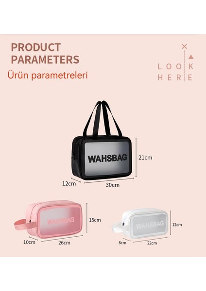 Pu Su Geçirmez Taşınabilir Şeffaf Saklama Çantası (Yurt Dışından) indirimleri