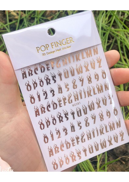 WG581MGJIN Yeni Roman 26 Ingilizce Alfabe Numarası 3D Kendinden Yapışkanlı Nail Art Çıkartma Kelime Küçük Harf Tırnak Dövmeler Süslü Çıkartmalar (Yurt Dışından)