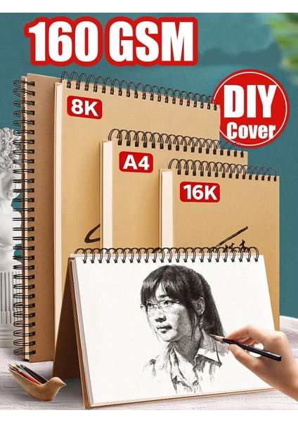 16K-SOL 160GSM Eskiz Defteri Çizim Dizüstü A4 Boyama Kitapları Işaretleyiciler Öğrenciler Için Estetik Suluboya Kağıt Not Defteri Okul Malzemeleri (Yurt Dışından) fiyatları