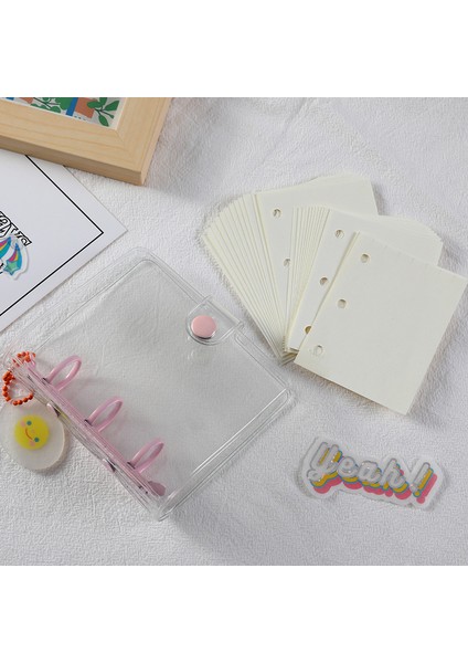 Siyah Set Haile Sevimli Şeffaf Mini Cep Gevşek Yaprak 3 Halka Günlüğü Gündem Dizüstü Organizatör Bağlayıcı Dergisi Bağlayıcı Kore Kırtasiye (Yurt Dışından) indirimleri