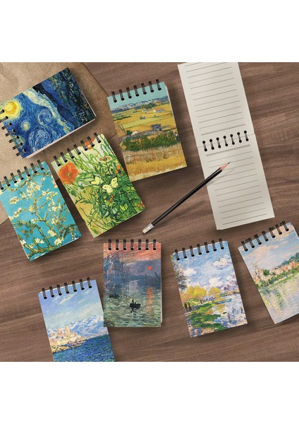 C Cep Dizüstü Ünlü Resim Van Gogh Monet Yatay Çizgi Bobin Notu Kelime Kitabı Kayıt Defteri Dergisi Günlüğü Planlayıcısı Kırtasiye (Yurt Dışından)