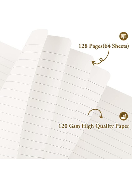 Noktalı Sarı A5 Defter Dergisi Sert Kapak, Çizgili/boş/noktalı Ince Iç Cepli Premium Kalın Kağıt, Günlük Yazmak Için Suni Deri (Yurt Dışından)