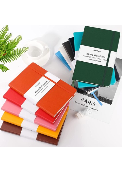 Noktalı Sarı A5 Defter Dergisi Sert Kapak, Çizgili/boş/noktalı Ince Iç Cepli Premium Kalın Kağıt, Günlük Yazmak Için Suni Deri (Yurt Dışından)