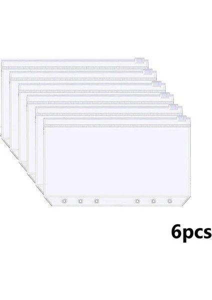 6 Pcsfermuarlı Çanta B Yeni Bütçe Planlayıcısı Nakit Zarf Tasarruf Para Finansal Yönetim Için 6 Delikli Bağlayıcı A6 Pu Gevşek Yaprak Defter Bağlayıcı Muhafazası (Yurt Dışından)