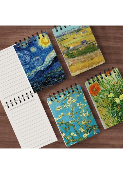 C Cep Dizüstü Ünlü Resim Van Gogh Monet Yatay Çizgi Bobin Notu Kelime Kitabı Kayıt Defteri Dergisi Günlüğü Planlayıcısı Kırtasiye (Yurt Dışından)