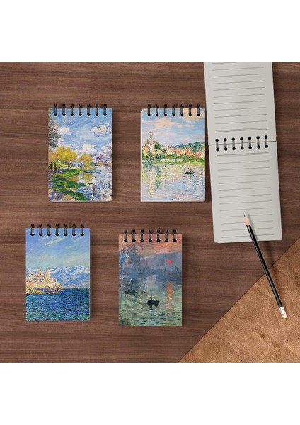 C Cep Dizüstü Ünlü Resim Van Gogh Monet Yatay Çizgi Bobin Notu Kelime Kitabı Kayıt Defteri Dergisi Günlüğü Planlayıcısı Kırtasiye (Yurt Dışından)