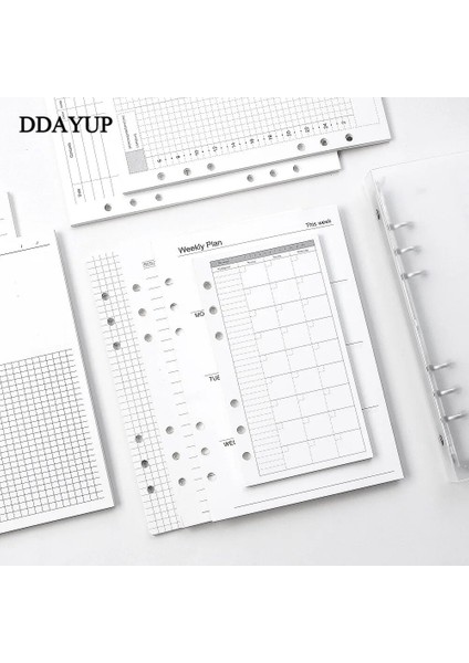 Style3 A6 A5 A6 Gevşek Yaprak Defter Dolum Spiral Ciltleyici Iç Sayfa Günlüğü Haftalık Aylık Planlayıcı Yapılacaklar Listesi Çizgi Nokta Izgara Iç Kağıt (Yurt Dışından) fırsatları