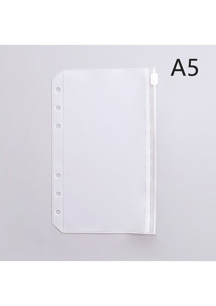A5 6 Delik A5/a6/a7/b5 Pvc Fermuarlı Kese Gevşek Yapraklı Kese Elastik Şeffaf Ayırma Fermuarlı Çanta Planlayıcısı Kredi Kartı Cebi (Yurt Dışından)