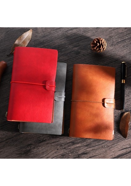 Kahve Pasaport 13.5X10.5 cm Seyahat Defteri Eski Sığır Derisi Kitap El Yapımı Gevşek Yaprak Kitap Üst Sığır Derisi Defter Gezginin Hesap Kitabı Spothandmade Defter (Yurt Dışından)