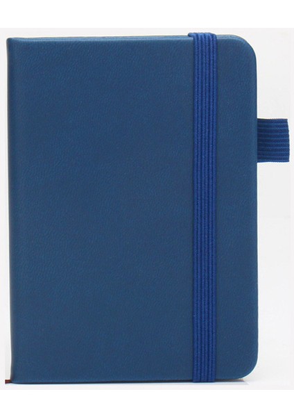 Koyu Mavi A7 Mini Dizüstü Elastik Kayış Günlüğü Cep Kitabı Kalın Deri Defter Retro Üniversite Öğrencileri El Yazısı Kelime Kitabı Not Defterleri (Yurt Dışından)