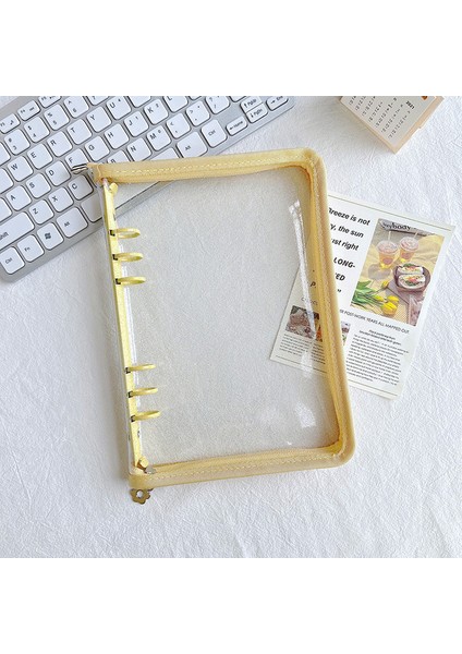 Sarı A5 A5 A6 Fermuar Bağlayıcı Fotoğraf Kartı Koleksiyonu Kitap Kartpostal Organizatör Günlüğü Dizüstü Okul Kırtasiye (Yurt Dışından)