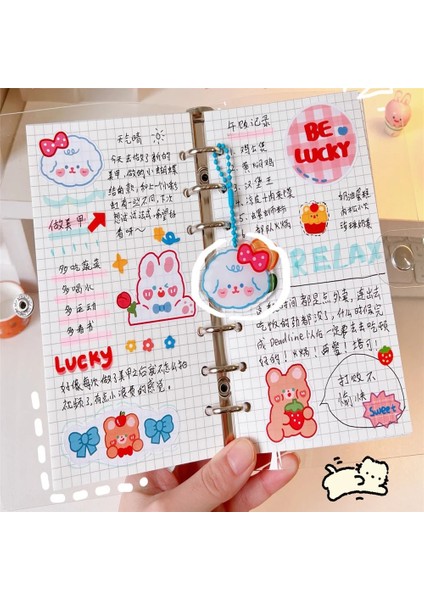 Şeftali Kawaii Ayı Tavşan Spiral Ciltli Defter Izgara Yatay Çizgiler Iç Çekirdek Estetik Gündem Planlayıcısı Organizatör Not Defteri Dergiler (Yurt Dışından)