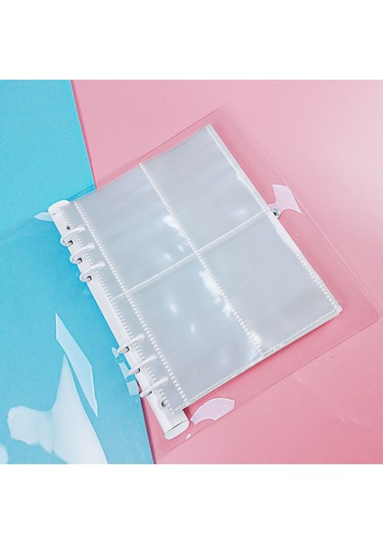 Gök Mavisi A6 10 Adet A5 Şeffaf Dosya Tutucu Dizüstü 6 Delik Gevşek Yaprak Dıy Belge Çantası Bağlayıcı Halkaları Pvc Depolama Bağlama Klasörü (Yurt Dışından)
