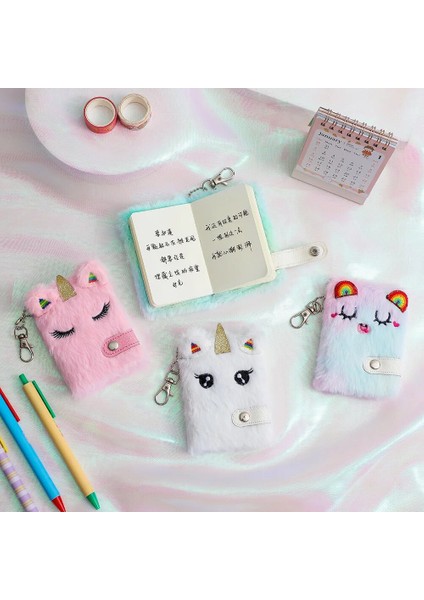 Çok Renkli Kawaii Peluş Kaola Unicorn Yazı Defteri Planlayıcısı Günlük Anahtarlık Kitap Dergisi Planlama Organizatör Gündem Okul Ofis Malzemeleri (Yurt Dışından)