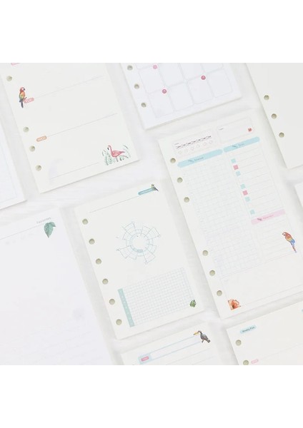 Zaman A6 45 Sayfa Kawaii A5 A6 A7 Gevşek Yaprak Defter Kağıdı Dolum Spiral Ciltleyici Dizin Iç Sayfalar Aylık Haftalık Günlük Planlayıcı Gündem (Yurt Dışından) modelleri