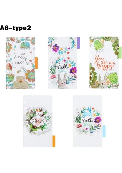 A6-Type2 Plastik Kabuk Kategori Sayfaları Doldurulabilir Telli Defter Defter Çağrı Ayırıcı Not Defteri A5A6 Için Iç Kağıt Bölücüler (Yurt Dışından)