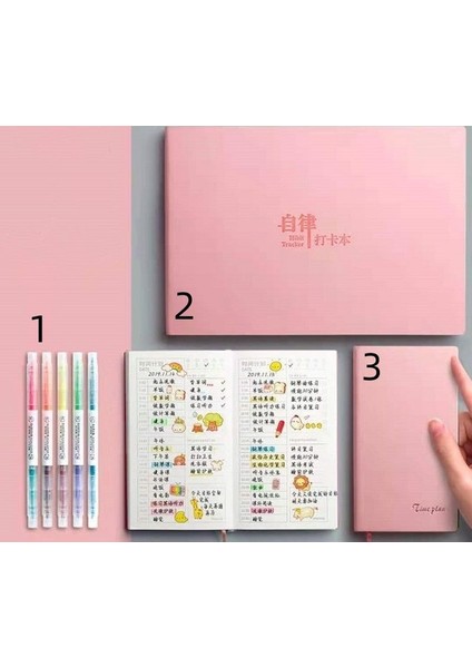 Pembe 123SET B5 Öz Disiplin Yapılacaklar Listesi Dizüstü Görev Planı Iyi Program Not Çalışma Planı Kitap Gündem Alışkanlık Planlama Zihin Haritası (Yurt Dışından)