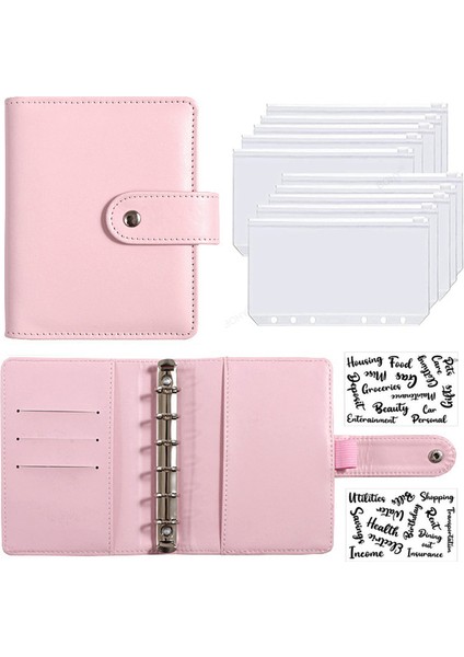 D Seti 2 Etiketli A7 A7 Pu Deri Bütçe Bağlayıcı Defter Finansal Yönetim Planlayıcısı Organizatör Para Tasarrufu Için Fermuar Nakit Zarflar (Yurt Dışından)