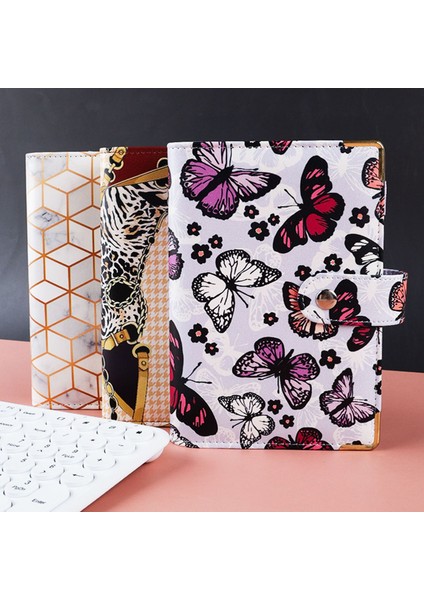 6pcszipbag A6 A6 Kelebek Acıbadem Kurabiyesi Renkli Pu Deri Dıy Bağlayıcı Defter Kapağı Günlüğü Gündem Planlayıcısı Kağıt Kapak Okul Kırtasiye (Yurt Dışından)