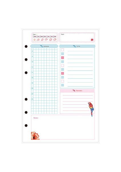 Günlük Plan A6 45 Sayfa Kawaii A5 A6 A7 Gevşek Yaprak Defter Kağıdı Dolum Spiral Ciltleyici Dizin Iç Sayfalar Aylık Haftalık Günlük Planlayıcı Gündem (Yurt Dışından)