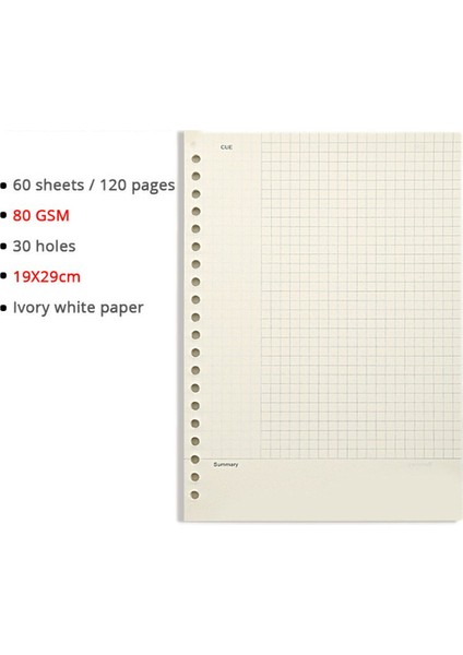 Cornel Yedekler-1 Paket A4 A5/b5/a4 Bağlayıcı Defter Gevşek Yaprak Doldurulabilir Izgara/çizgi/boş/nokta Günlük Planlayıcı Dergisi Üniversite Öğrencileri Okul Ofis Malzemeleri (Yurt Dışından)