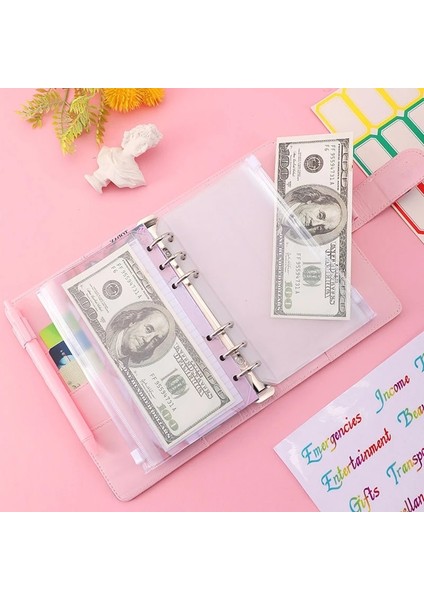 Mavi Set A6 Pu Deri Bütçe Bağlayıcı Defter Nakit Zarflar Sistemi Seti Bağlayıcı Cepler Para Bütçe Tasarrufu Fatura Organizatör (Yurt Dışından)