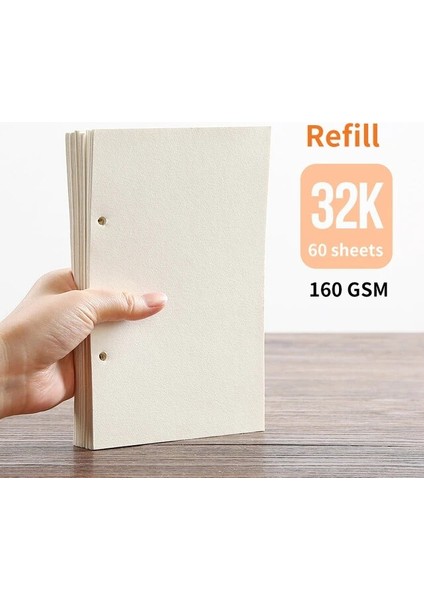 Sanat Öğrencileri Için Özel 32K Yedek Eskiz Defteri 16K/32K Gevşek Yapraklı Eskiz Defteri 120 Yaprak Boyama Için Özel Kalınlaştırılmış Kağıt Guaj (Yurt Dışından)
