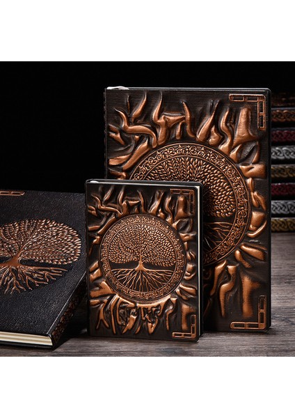Kırmızı Antika Bakır A5 Vintage Hayat Ağacı A5/a6 Günlüğü Defter Dergileri El Sanatları Kabartmalı Deri Günlüğü Incil Kitap Seyahat Planlayıcısı Okul Ofis Hediyesi (Yurt Dışından)