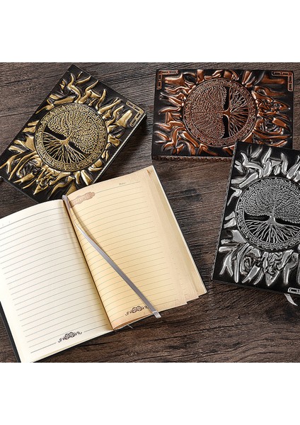 Kırmızı Antika Bakır A5 Vintage Hayat Ağacı A5/a6 Günlüğü Defter Dergileri El Sanatları Kabartmalı Deri Günlüğü Incil Kitap Seyahat Planlayıcısı Okul Ofis Hediyesi (Yurt Dışından) modelleri