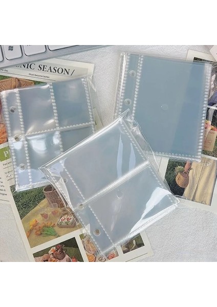Stil 4 1/3 Inç Gevşek Yapraklı Albüm Çantası 3 Delik Şeffaf Yıldız Takip Küçük Kart Dıy Fotoğraf Albümü Kart Kitap Saklama Çantası Gevşek Yapraklı Çanta (Yurt Dışından)