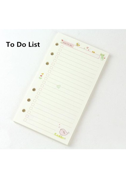 Bunu Yapmak Için A6 45 Sayfa Kawaii A5 A6 Gevşek Yaprak Defter Kağıdı Dolum Spiral Ciltleyici Dizin Iç Sayfalar Aylık Haftalık Günlük Planlayıcı Gündem (Yurt Dışından)