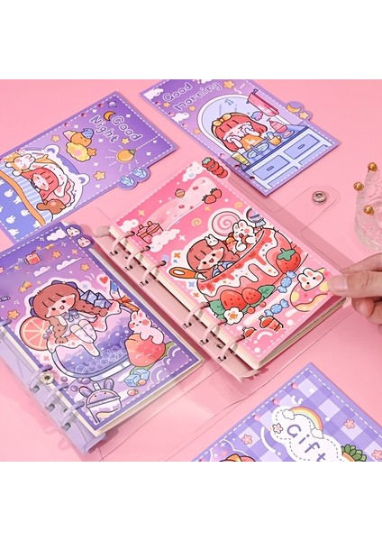 BJB79-2 1 Adet Orijinal Karikatür Defter Gevşek Yaprak Kitap Şeffaf Kapak (Yurt Dışından) modelleri