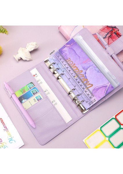 6 Adet Fermuarlı Çanta A6 A6 Mermer Renkli Para Bütçe Planlayıcısı Bağlayıcı Fermuarlı Zarflarbütçeleme Için Para Zarfları Bütçe Binde Için Para Organizatörü (Yurt Dışından)