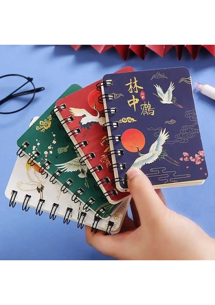 Flipbook Yeşil Kore A7 Cep Kitabı Antika Vinç Taşınabilir Dizüstü Öğrenci Sevimli Rollover Mini Kalın Bobin Kırtasiye Kawaii Basit Dergisi (Yurt Dışından) fırsatları