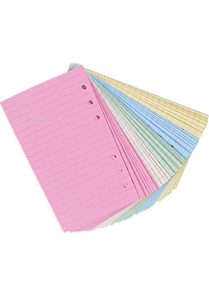 Resim 1 Spiral Defterler, Renkli 6 Delikli Delikli Çizgili Yedekler Kişisel Boyutlu Düzenleyici Defter, 50 Sayfa (100 Sayfa) 5- (Yurt Dışından)
