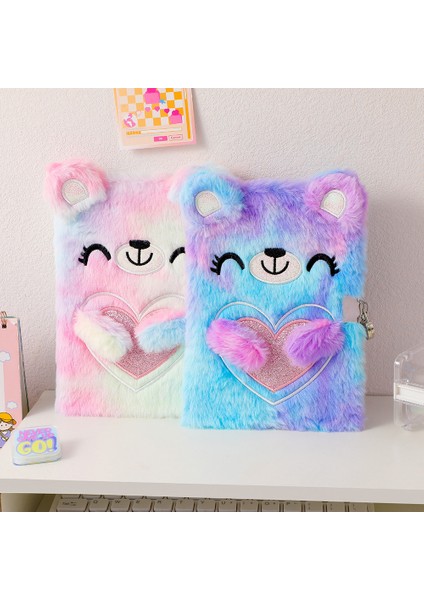 Pembe Renkli Çocuk Karikatür Defterler Peluş Sevimli Ayı Kilitli Peluş Dizüstü Öğrenci A5 Günlüğü Kız Hediye Kitabı (Yurt Dışından) fiyatları