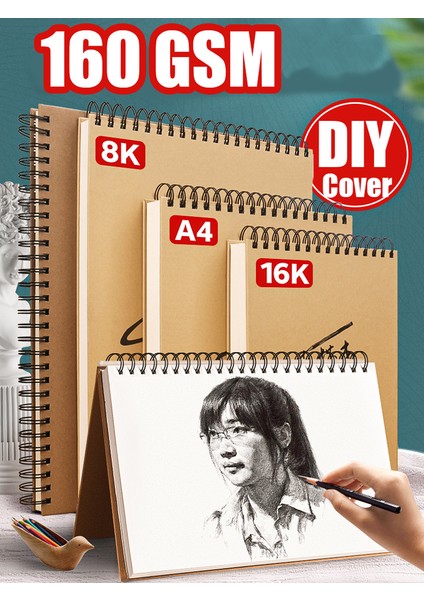 A4-Top 160GSM Eskiz Defteri Çizim Dizüstü A4 Boyama Kitapları Işaretleyiciler Öğrenciler Için Estetik Suluboya Kağıt Not Defteri Okul Malzemeleri (Yurt Dışından) fiyatları
