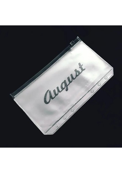 Ağustos A5 A6/a5 Ay Nakit Planlayıcısı Bağlayıcı Cep Dosya Düzenleyici Depolama Klasörü Şeffaf Pvc Gevşek Yaprak Kese Fermuarlı Dosyalama Bağlayıcı (Yurt Dışından)