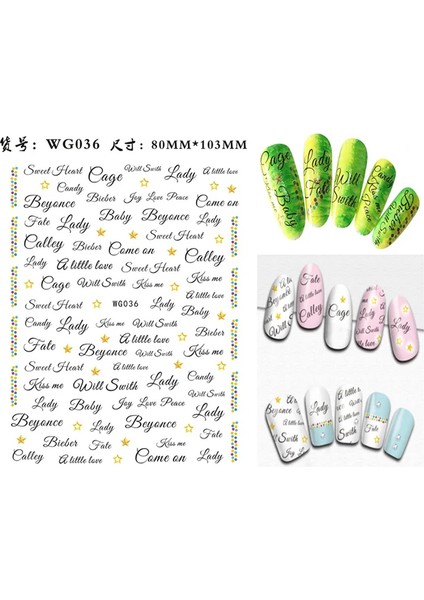WG036 Yeni Roman 26 Ingilizce Alfabe Numarası 3D Kendinden Yapışkanlı Nail Art Çıkartma Kelime Küçük Harf Tırnak Dövmeler Süslü Çıkartmalar (Yurt Dışından)