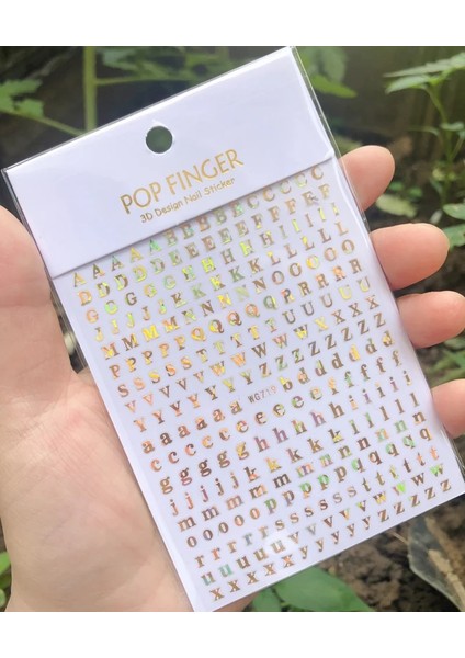 WG036 Yeni Roman 26 Ingilizce Alfabe Numarası 3D Kendinden Yapışkanlı Nail Art Çıkartma Kelime Küçük Harf Tırnak Dövmeler Süslü Çıkartmalar (Yurt Dışından)