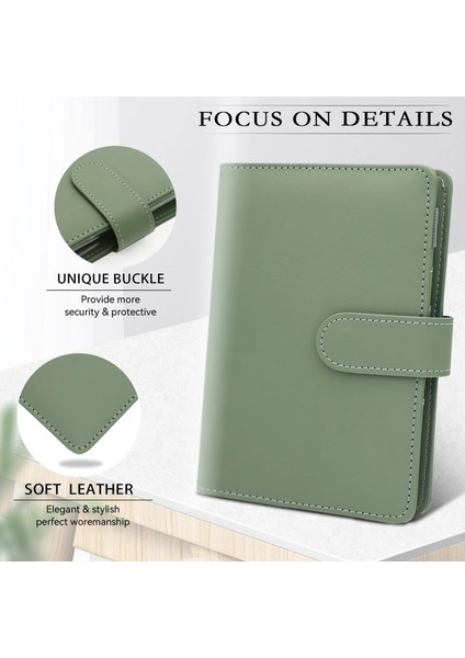 6 Pcsfermuarlı Çanta Yeni A6 Pu Deri Bütçe Bağlayıcı Defter Nakit Zarflar Sistemi Seti Para Bütçe Tasarrufu Fatura Organizatör Için Klipsli Bağlayıcı Cepler (Yurt Dışından)