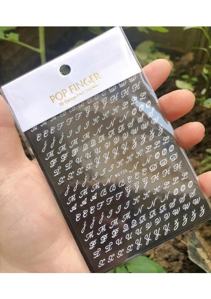 WG720BAI Yeni Roman 26 Ingilizce Alfabe Numarası 3D Kendinden Yapışkanlı Nail Art Çıkartma Kelime Küçük Harf Tırnak Dövmeler Süslü Çıkartmalar (Yurt Dışından)