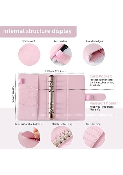 Pembe Kapak A6 A6 Planlayıcısı Dizüstü Gündem Bütçe Çalışma Kitabı Fransız Bütçe Zarf Bağlayıcı Bağlayıcı Cepler Para Bütçe Tasarrufu Fatura Organize (Yurt Dışından)