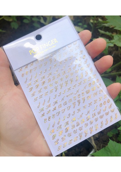 WG720LSJIN Yeni Roma 26 Ingilizce Alfabe Numarası 3D Kendinden Yapışkanlı Nail Art Çıkartma Kelime Küçük Harf Tırnak Dövmeler Süslü Çıkartmalar (Yurt Dışından)