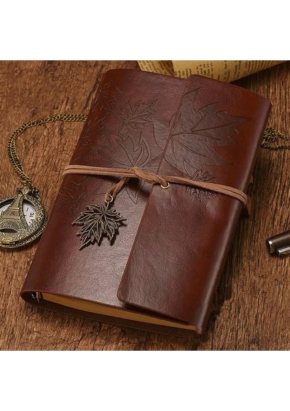Stil 3 A6 Vintage Gezginler Bağlayıcı Defter Boş Kraft Günlüğü Pu Deri Gevşek Yaprak Not Defteri Dergisi Eskiz Defteri Ofis Malzemeleri A7/a6/a5 (Yurt Dışından)