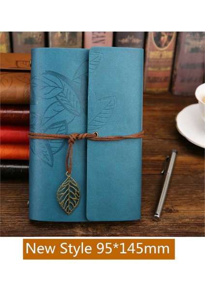 Mavi Retro Spiral Defter Günlüğü Not Defteri Vintage Korsan Çapalar Pu Deri Not Defteri Değiştirilebilir Kırtasiye Hediye Gezgin Dergisi (Yurt Dışından)
